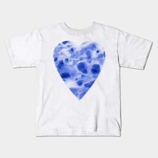 Blue -travertine (heart) Kids T-Shirt